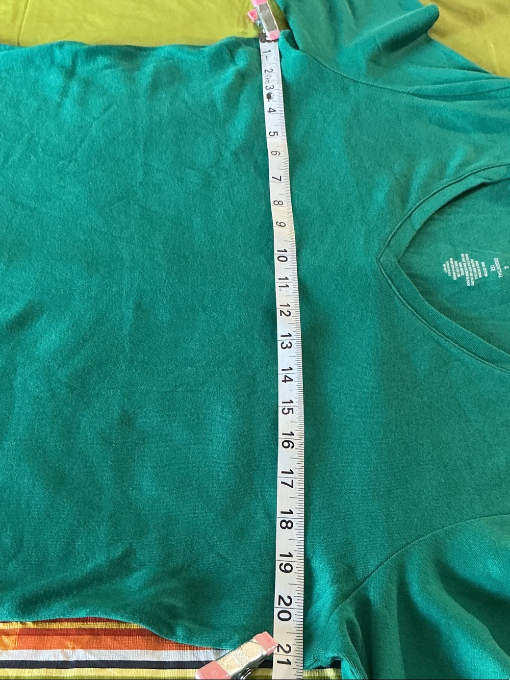 St. John's Bay Teal V-Neck 3/4 Sleeve Knit Top - Picture 4 of 7